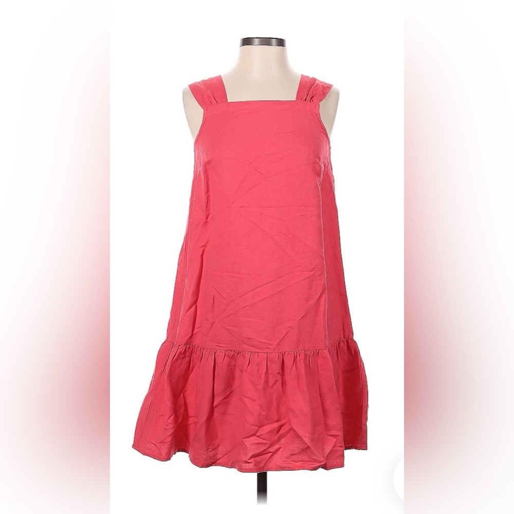 LOFT Coral Ruffled Tiered Halter Sundress